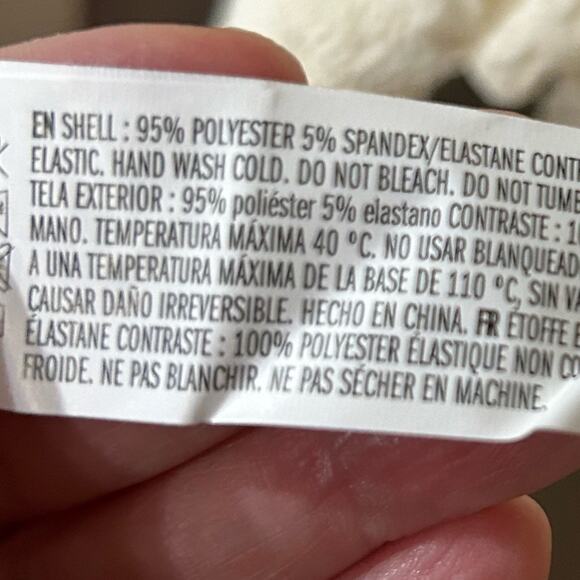 Endless Rose Puffer textured mock neck long sleeve blouse Cream Size XS - Picture 10 of 11